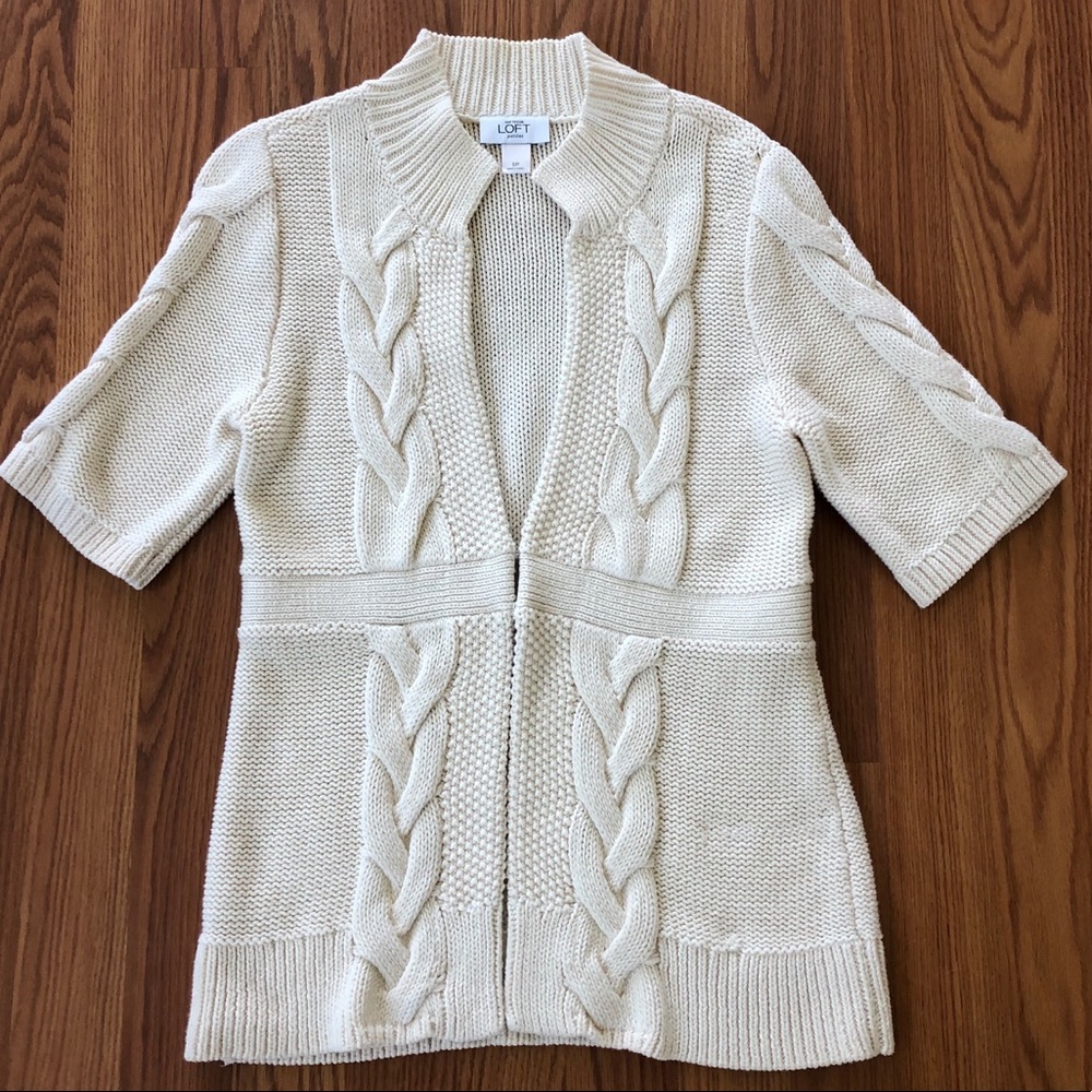 Ann Taylor Loft cable knit sweater jacket
